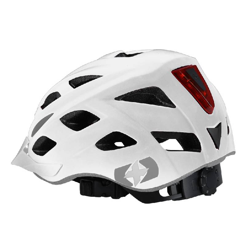 Metro-V Bike Helmet White with LED Light (Medium)