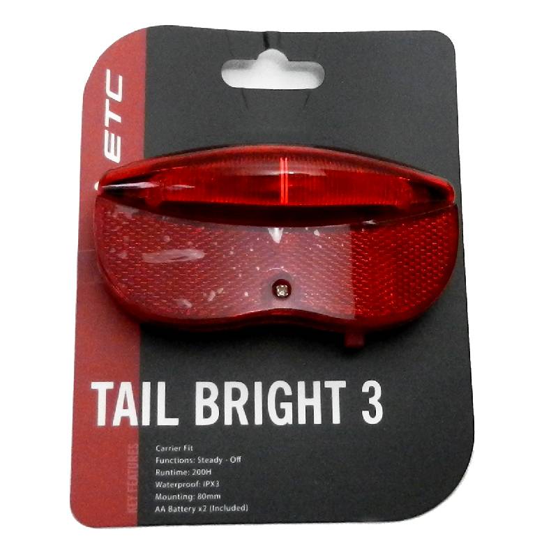 Tail Bright 3 Carrier/Rack Rear Light & Reflector