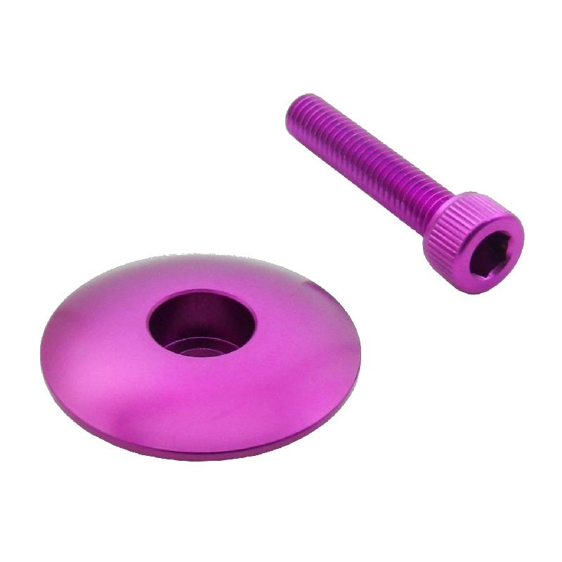 Alloy Ahead Top Cap and Bolt - Purple
