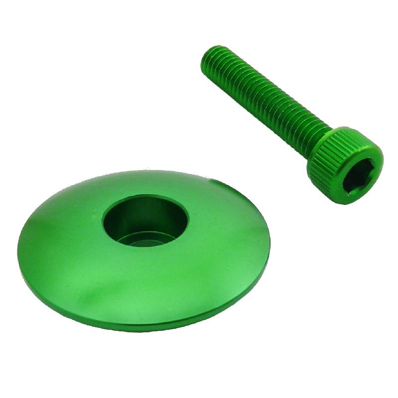 Alloy Ahead Top Cap and Bolt - Green